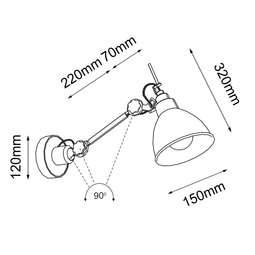 Shilo - Vägglampa  1xE27/15W/230V svart