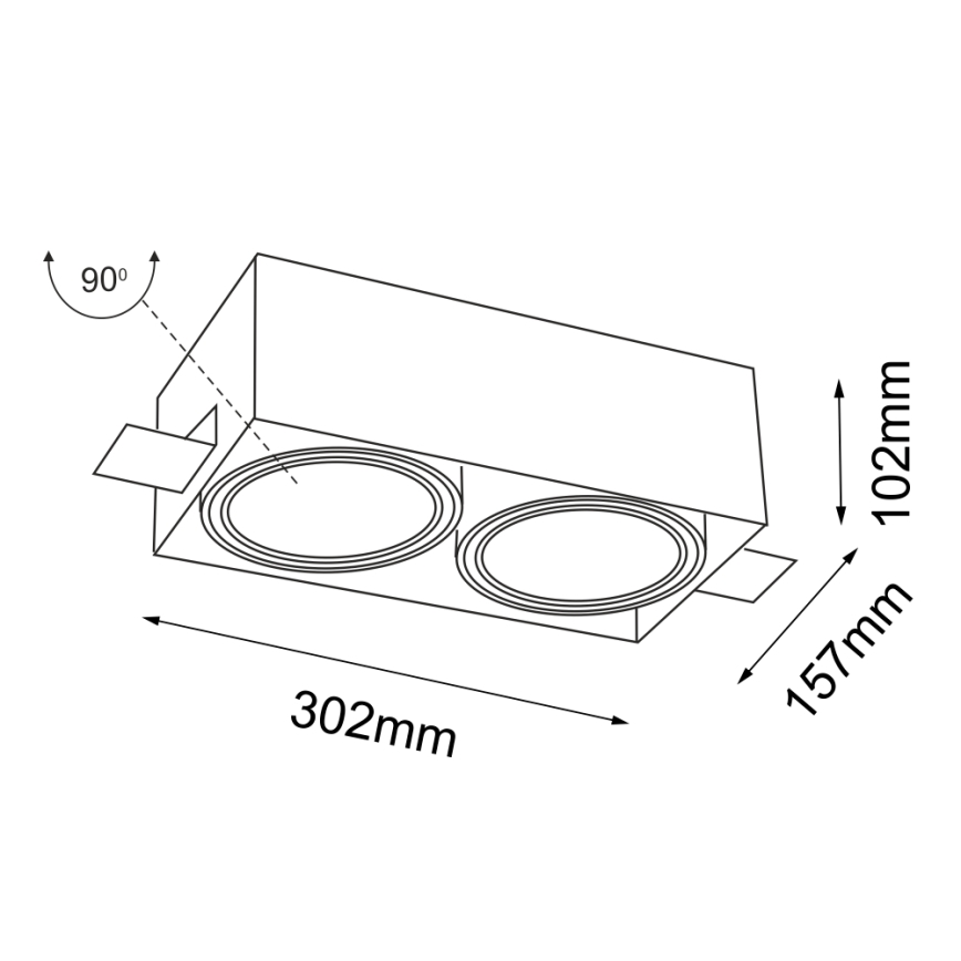Shilo - Infälld belysning  2xGU10/15W/230V vit