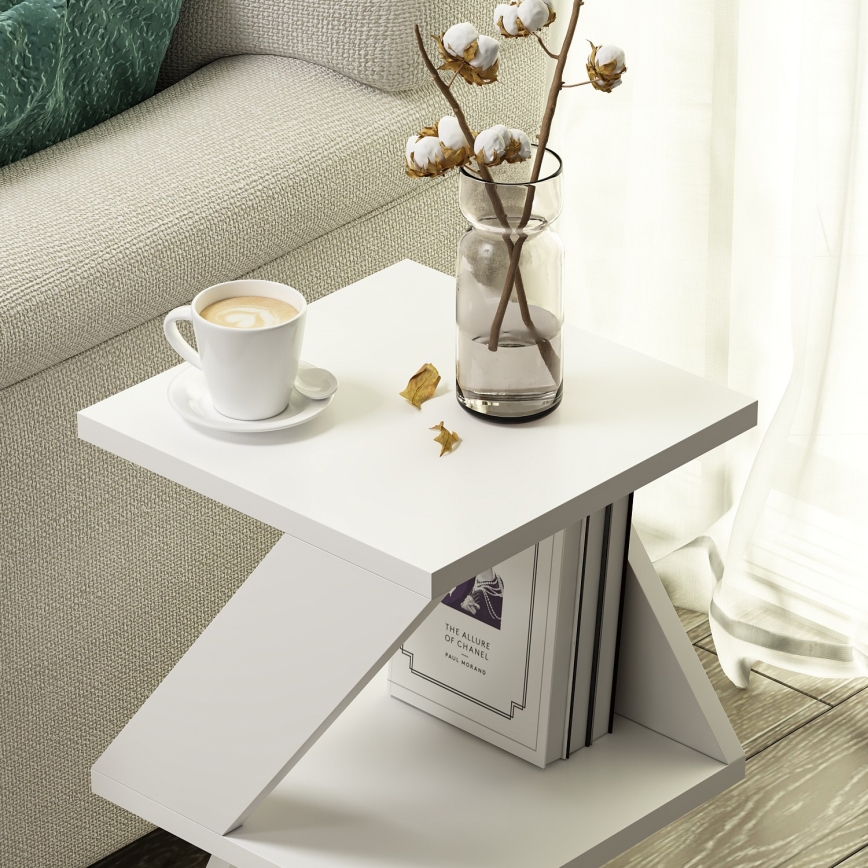 Sidobord ALBENI 50x30 cm vit