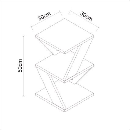 Sidobord ALBENI 50x30 cm vit