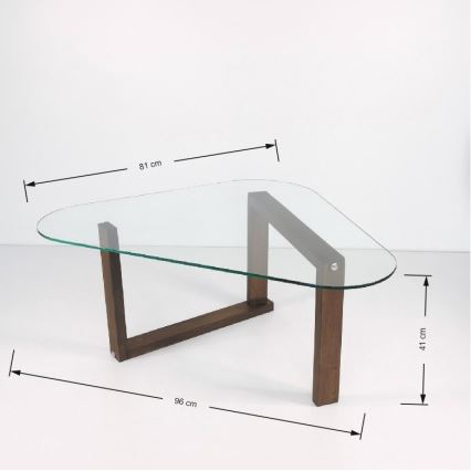 Sidobord CAM 41x96 cm brun/genomskinlig