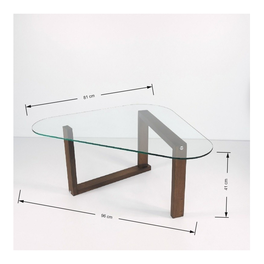 Sidobord CAM 41x96 cm brun/genomskinlig