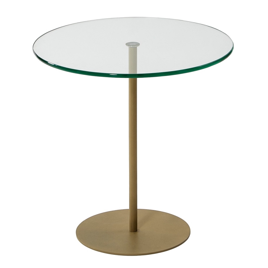 Sidobord CHILL 50x50 cm guld/genomskinlig