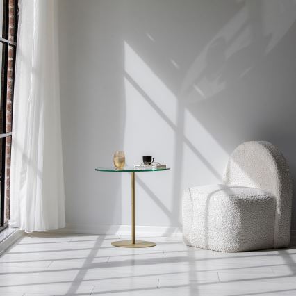Sidobord CHILL 50x50 cm guld/genomskinlig