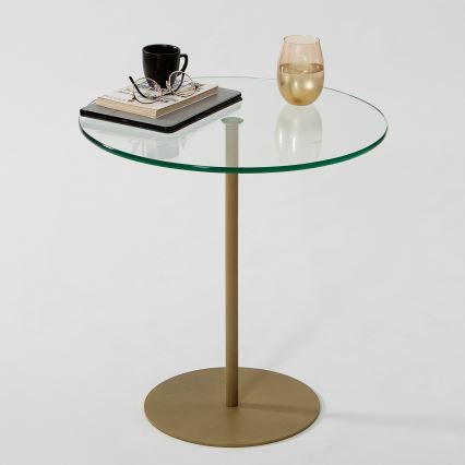 Sidobord CHILL 50x50 cm guld/genomskinlig