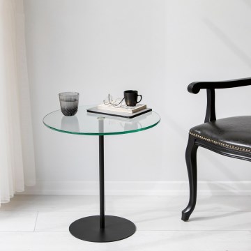 Sidobord CHILL 50x50 cm svart/genomskinlig