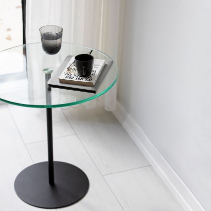 Sidobord CHILL 50x50 cm svart/genomskinlig
