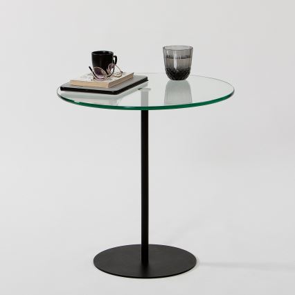 Sidobord CHILL 50x50 cm svart/genomskinlig