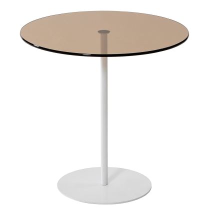 Sidobord CHILL 50x50 cm vit/brons
