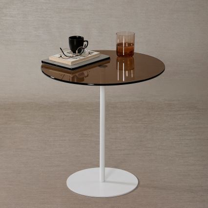 Sidobord CHILL 50x50 cm vit/brons