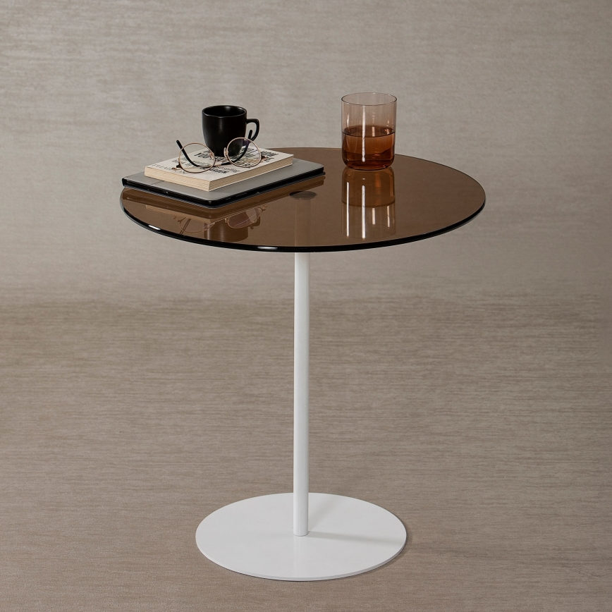 Sidobord CHILL 50x50 cm vit/brons