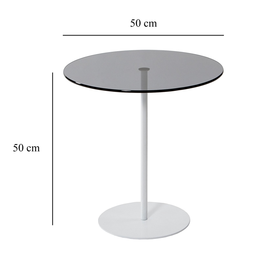 Sidobord CHILL 50x50 cm vit/svart