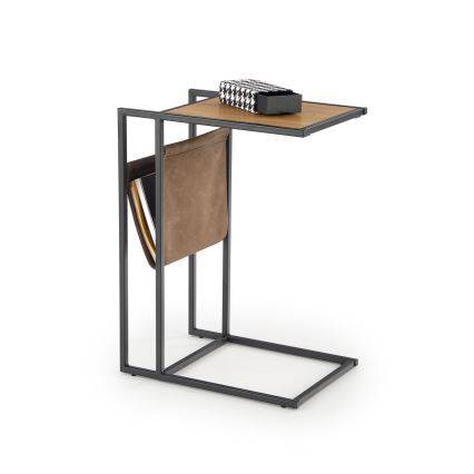 Sidobord COMPACT 65x47 cm svart/brun