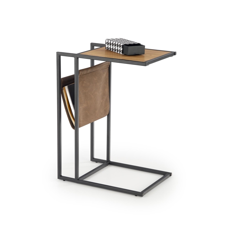 Sidobord COMPACT 65x47 cm svart/brun