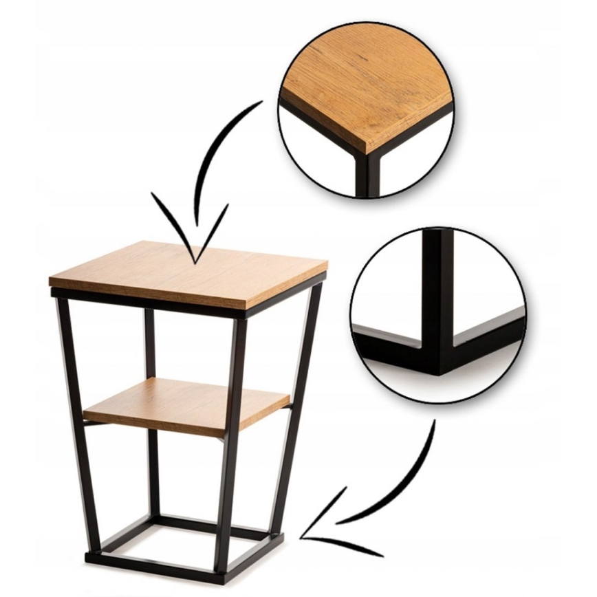 Sidobord EXPAND 57x40 cm svart/brun
