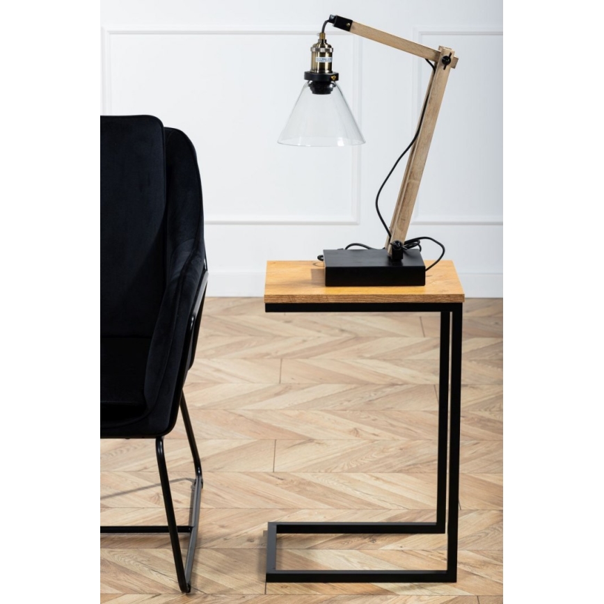 Sidobord HELPER 57x40 cm svart/brun