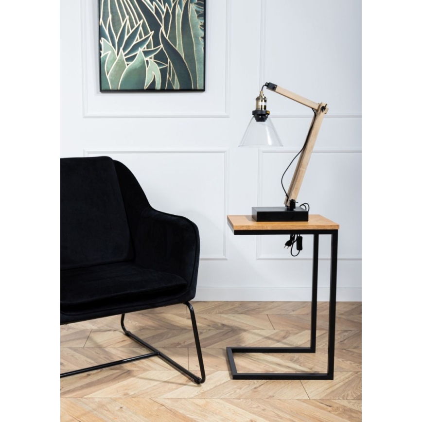 Sidobord HELPER 57x40 cm svart/brun