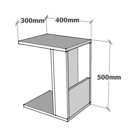 Sidobord KAREN 50x40 cm antracit