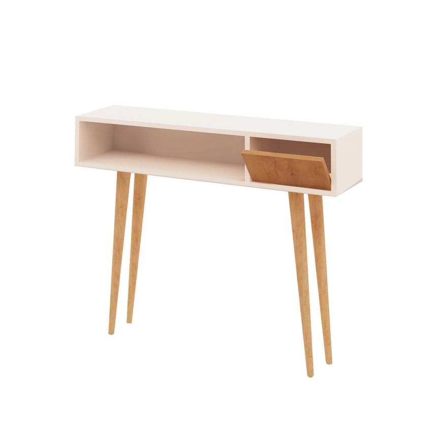 Sidobord KIOGI 94x100 cm vit/beige