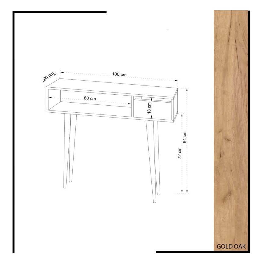 Sidobord KIOGI 94x100 cm vit/beige