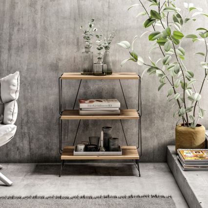 Sidobord LAZANDOS 75x48 cm brun/svart