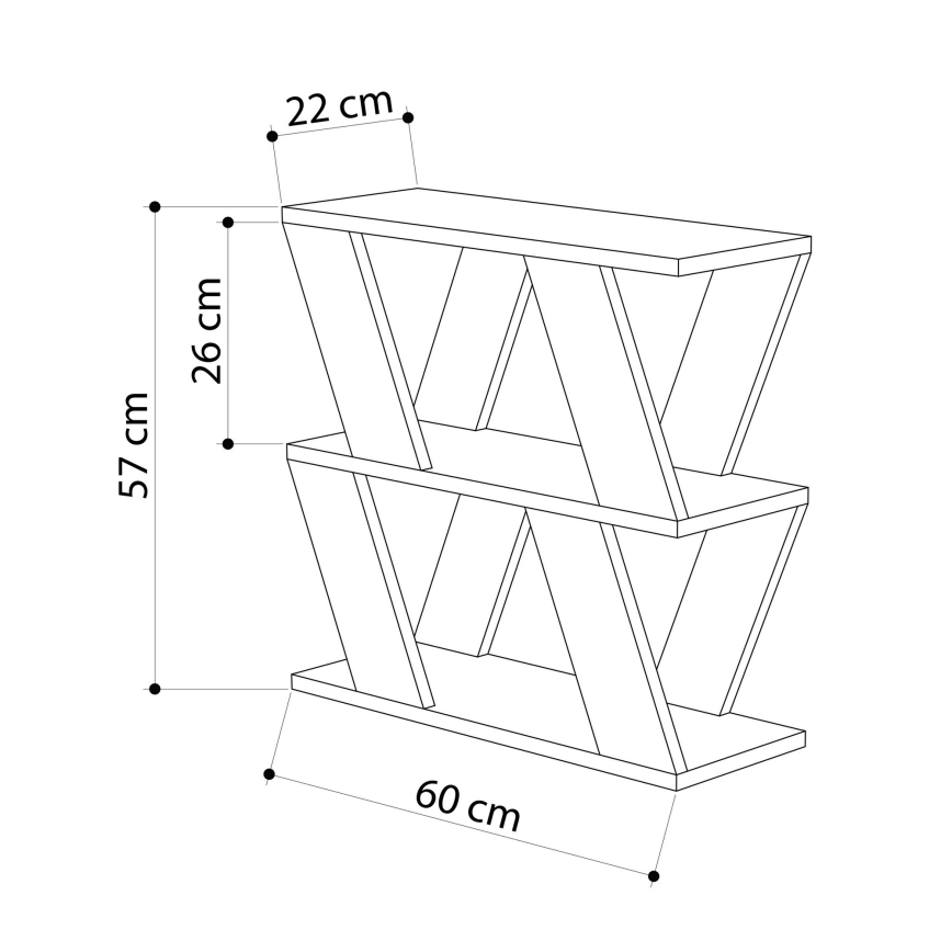 Sidobord LAZENA 57x60 cm vit