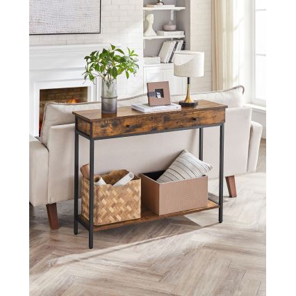 Sidobord LUVOR brun/svart