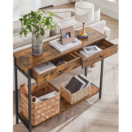Sidobord LUVOR brun/svart