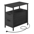 Sidobord med inbyggda eluttag och USB-portar ROD, svart