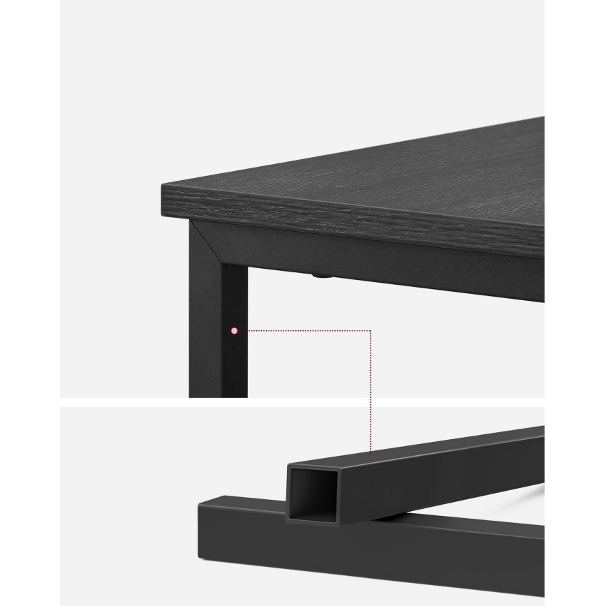 Sidobord med inbyggda eluttag och USB-portar ROD, svart