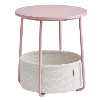 Sidobord NOIRA rosa/vit