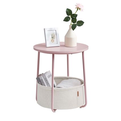 Sidobord NOIRA rosa/vit