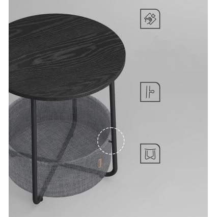 Sidobord NOIRA svart/grå