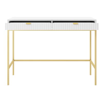 Sidobord NOVA 77x104 cm vit/guld