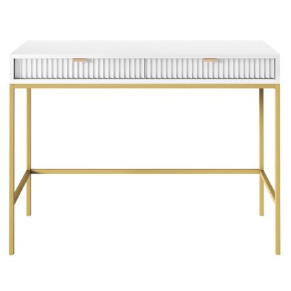 Sidobord NOVA 77x104 cm vit/guld