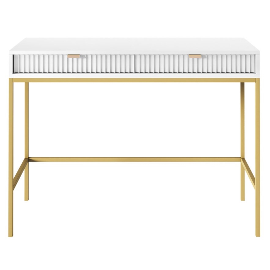 Sidobord NOVA 77x104 cm vit/guld