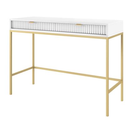 Sidobord NOVA 77x104 cm vit/guld