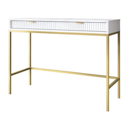Sidobord NOVA 77x104 cm vit/guld