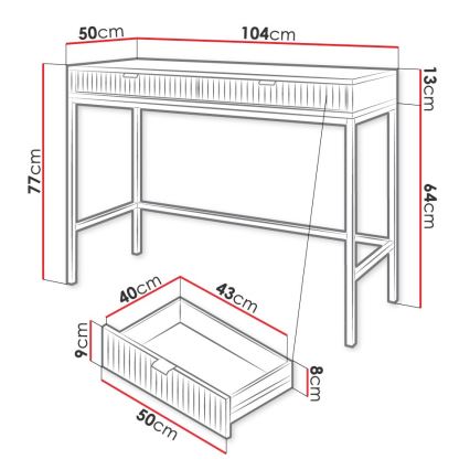 Sidobord NOVA 77x104 cm vit/svart