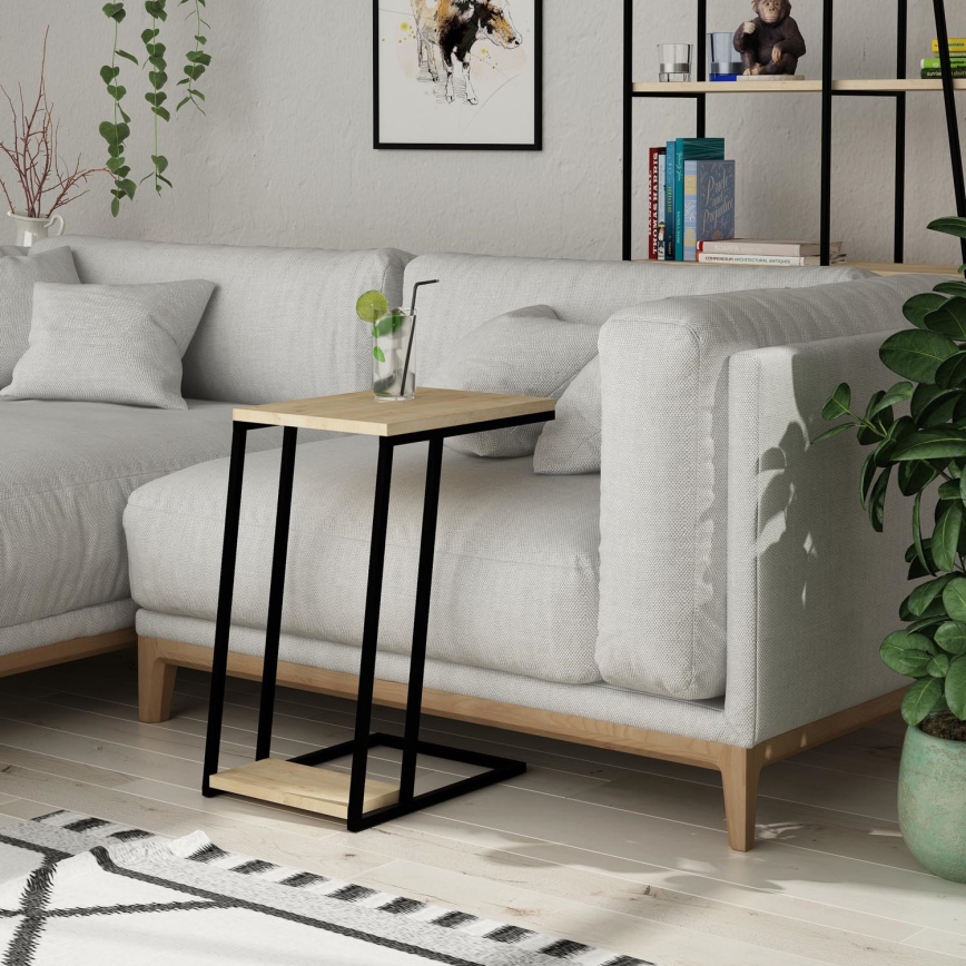 Sidobord PAL 57x40 cm beige/svart