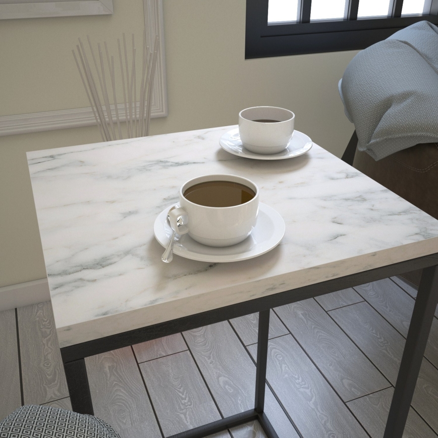 Sidobord PURE 62x35 cm vit/svart