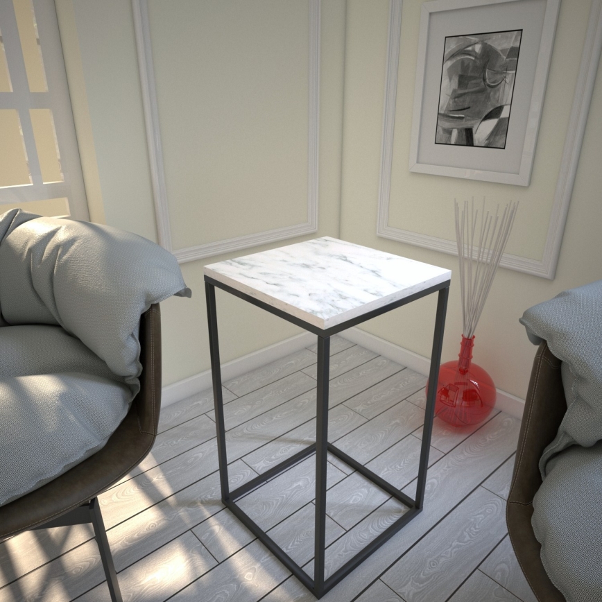 Sidobord PURE 62x35 cm vit/svart