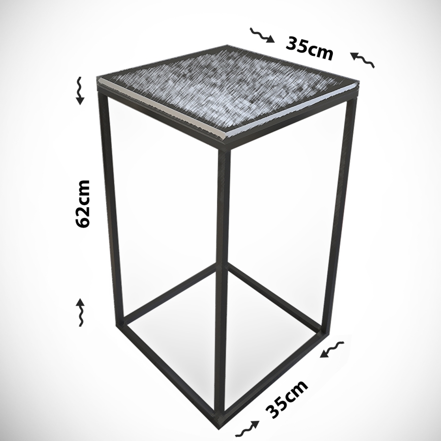 Sidobord PURE 62x35 cm vit/svart