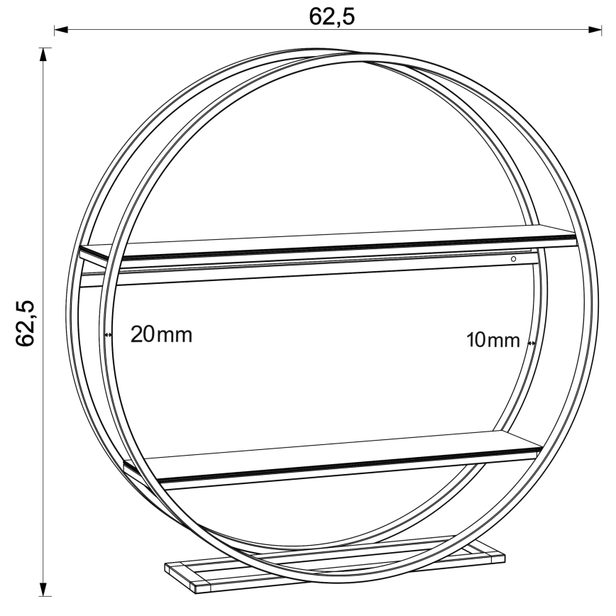 Sidobord SHELF diameter 62,5 cm ek