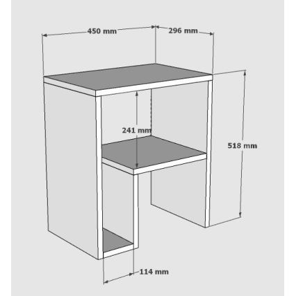 Sidobord YEPA 52x45 cm vit