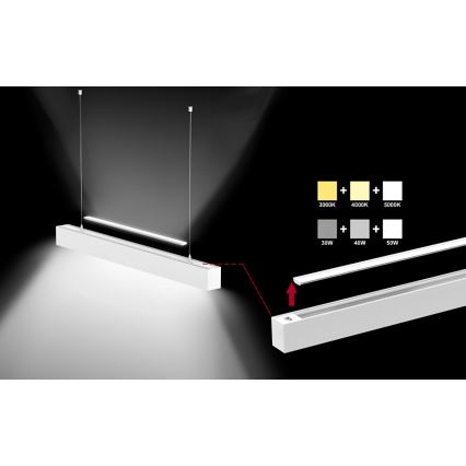 Sinclair - LED taklampa LSM LED/40W/230V 3000K/4000K/5000K 120 cm silver