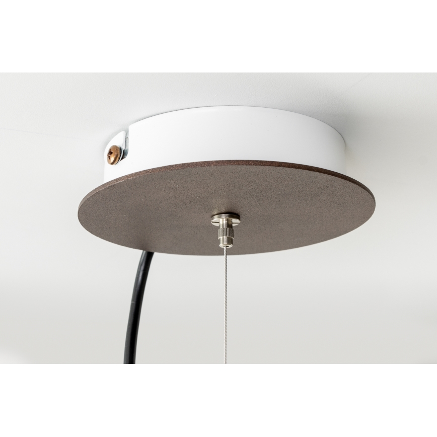 SIRU - Ljuskrona med textilsladd TERRA 1xE27/60W/230V svart/genomskinlig Venetiansk glas