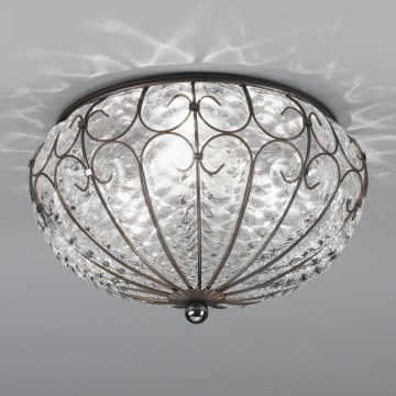 SIRU - Taklampa SAN TOMÀ 3xE14/40W/230V genomskinlig/matt krom Venetiansk glas