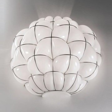 SIRU - Vägglampa POUFF 1xE27/60W/230V skinande krom/vit Venetiansk glas