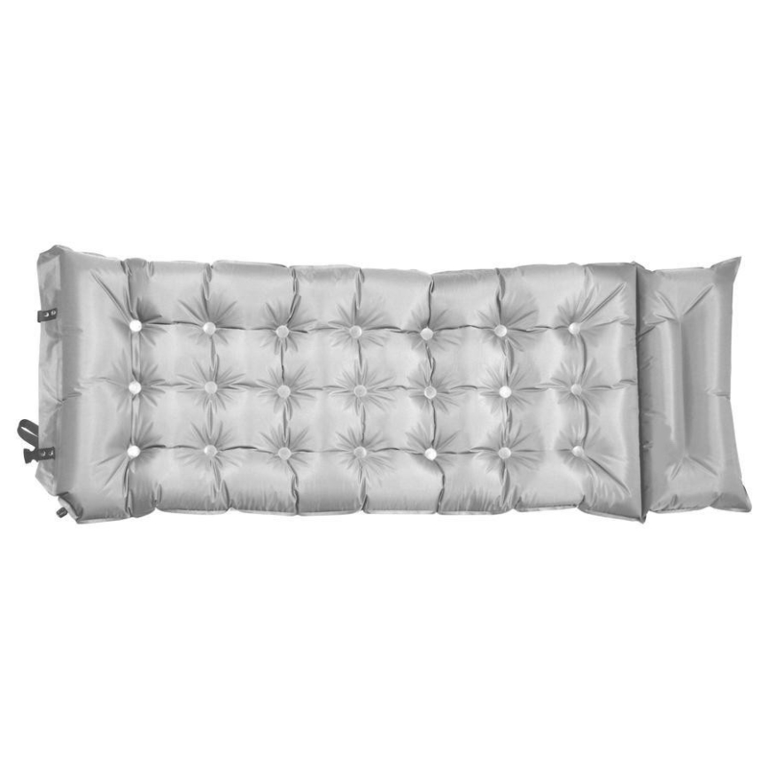 Självuppblåsande liggunderlag med kudde 180x66 cm grå